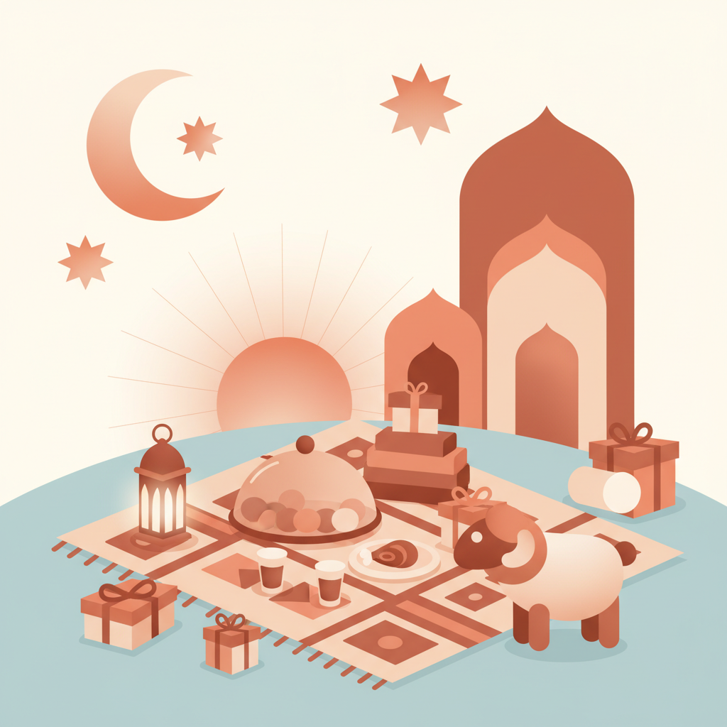 Festlig Eid al-Adha utomhus